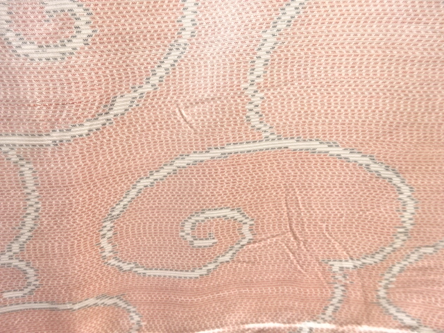 JAPANESE KIMONO / ANTIQUE KIMONO / SILK / OSHIMA TSUMUGI / WOVEN ARABESQUE